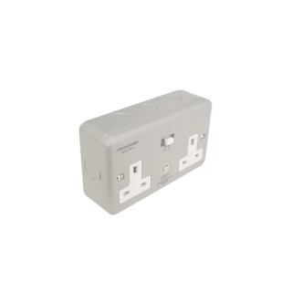 Powerbreaker PowerBreaker H 13A Passive 2 Gang RCD Socket Surface Mount IP66 Outdoor Use 250V 