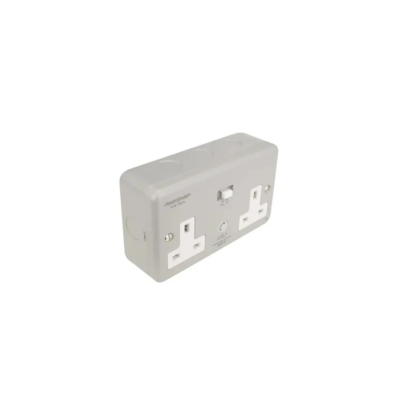 Powerbreaker PowerBreaker H 13A Passive 2 Gang RCD Socket Surface Mount IP66 Outdoor Use 250V 