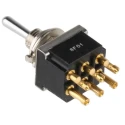 TE Connectivity Toggle Switch Panel Mount On-On-On DPDT Solder Terminal 12 V dc 250 V ac FTPA0904