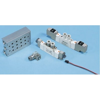 SMC Pneumatic Manifold 4 Station G Thread 1/4 in Die Cast Aluminium SS5Y7 