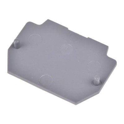 Entrelec FEDR Series Grey Polyamide End Cover for Use with DIN Rail Terminal Blocks 1SNA117318R2300