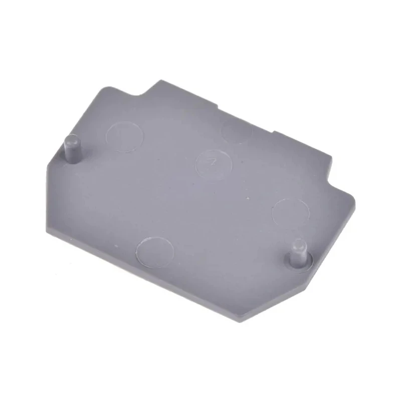 Entrelec FEDR Series Grey Polyamide End Cover for Use with DIN Rail Terminal Blocks 1SNA117318R2300