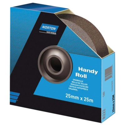 Norton Abrasive Paper Roll Aluminium Oxide P150 Grit Very Fine Grade 25m Length 38mm Width 63642531809