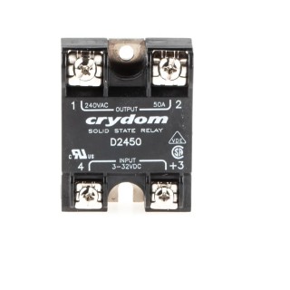Crydom D2 Series Solid State Relay, 50 A Load, Panel Mount, 280 V AC Load, 32 V DC Control D2450