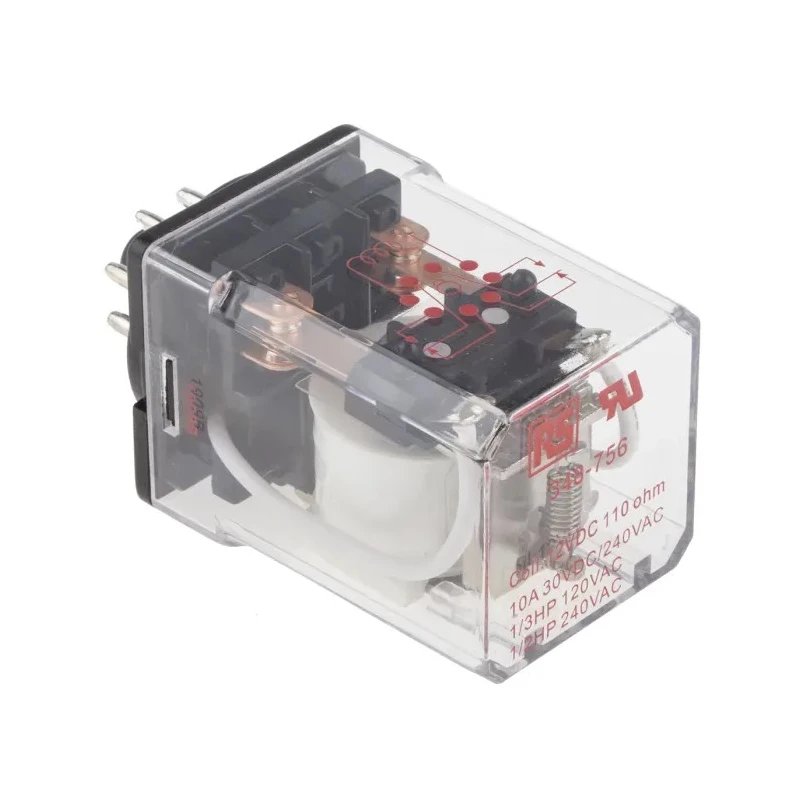 RS PRO Power Relay, 12V dc Coil, 10A Switching Current, DPDT 348-756