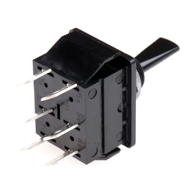 Arcolectric (Bulgin) Ltd Toggle Switch, Panel Mount, On-Off, DPDT, Tab Terminal, 16A, 250 V ac, Polycarbonate C1760HOAAF