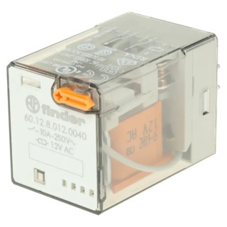 Finder Power Relay 12V AC Coil 10A Switching Current DPDT 60.12.8.012.0040