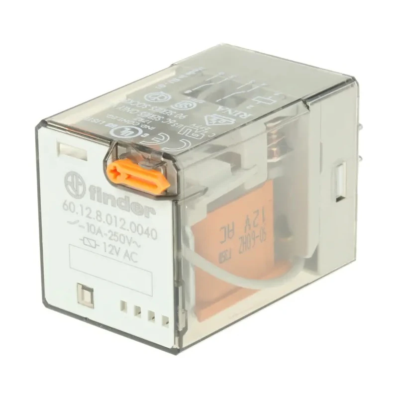 Finder Power Relay 12V AC Coil 10A Switching Current DPDT 60.12.8.012.0040