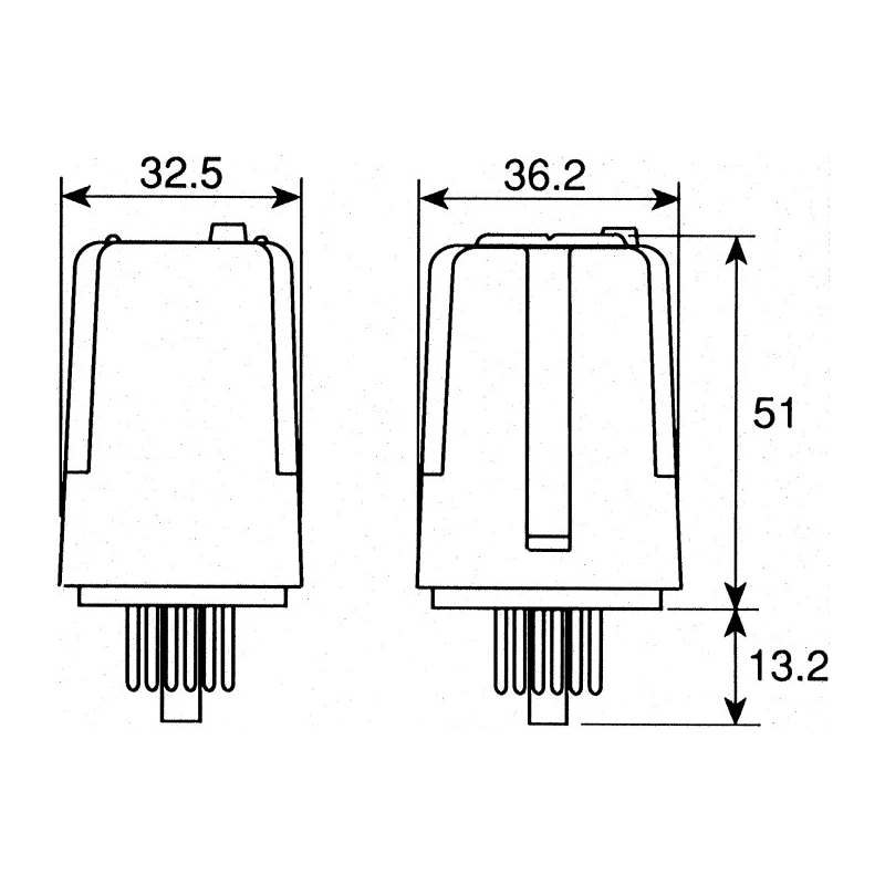 Finder Power Relay 12V AC Coil 10A Switching Current DPDT 60.12.8.012.0040