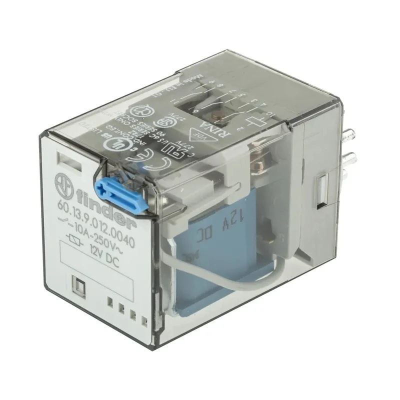 Finder Power Relay 12V DC Coil 10A Switching Current 3PDT Compact 60 Series 60.13.9.012.0040