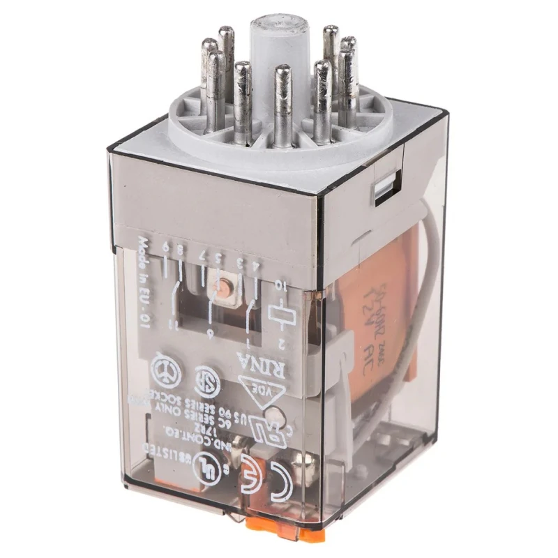 Finder Power Relay with 12V AC Coil Voltage, 10A Switching Current, 3PDT Contact Configuration 60.13.8.012.0040