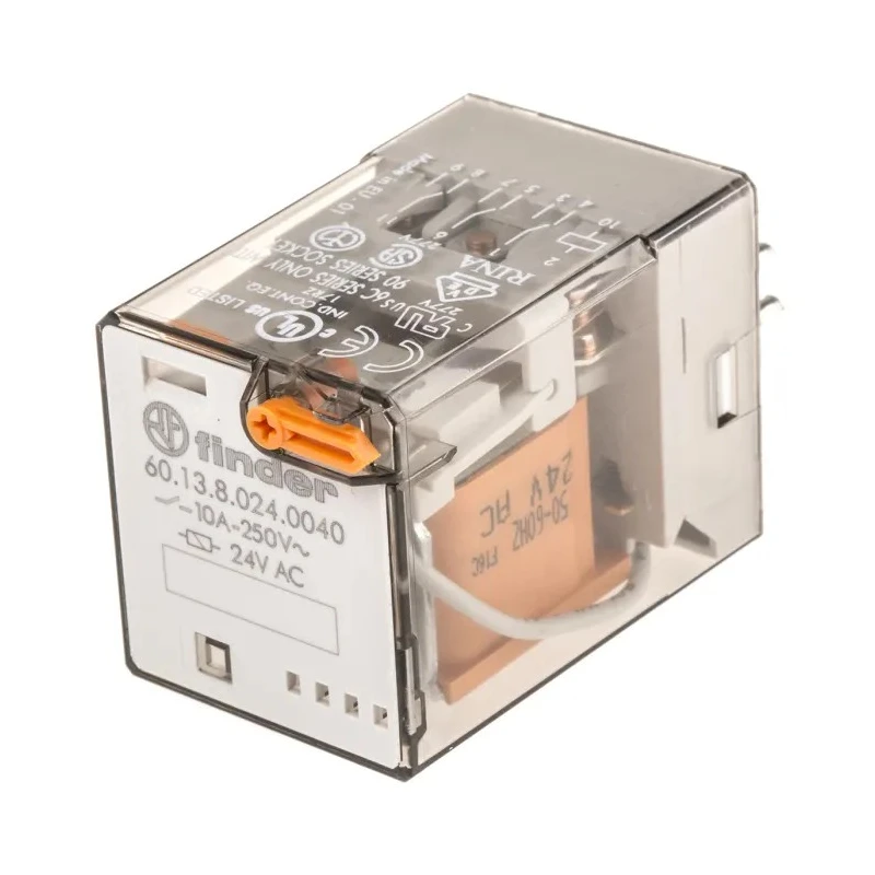 Finder Power Relay 24V AC Coil Voltage 10A Switching Current 3PDT Contact 60.13.8.024.0040