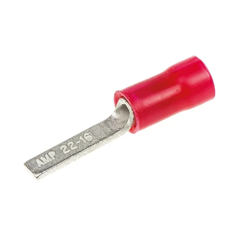 RS PRO PLASTI-GRIP Insulated Crimp Blade Terminal 13 mm Blade Length, 22 AWG to 16 AWG, Red 131443