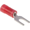 TE Connectivity PLASTI-GRIP Insulated Fork Terminal 22 AWG to 16 AWG, 4.17 mm Stud Size, Red 165008