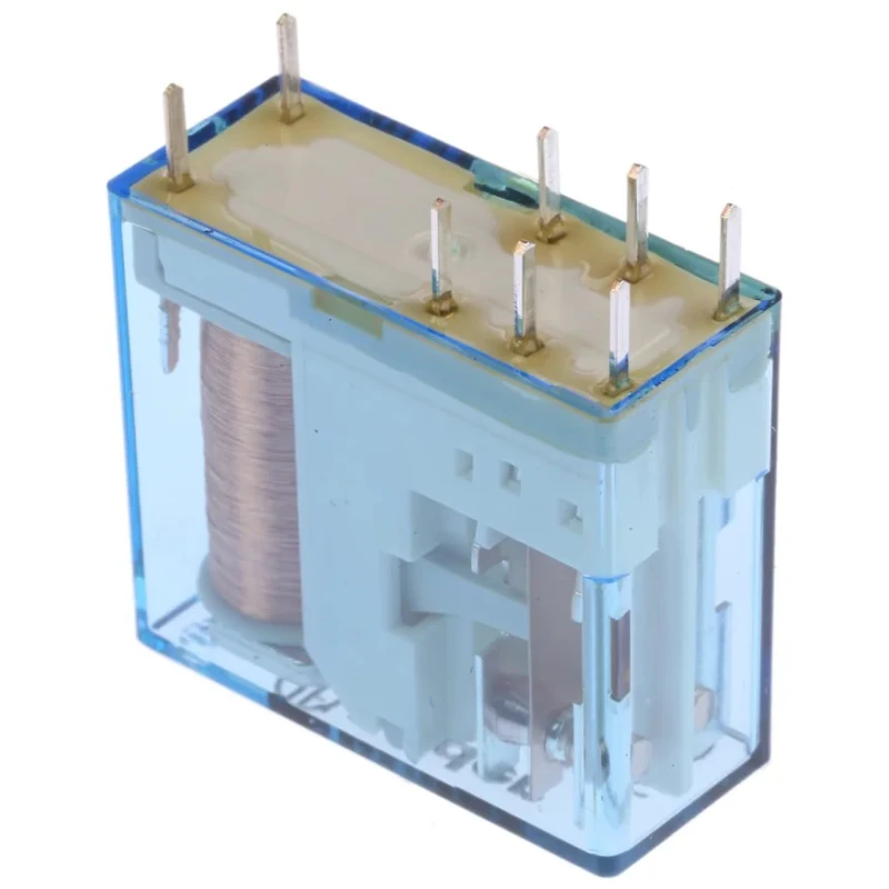 Finder Power Relay PCB Mount DPDT 24V DC Coil 8A Switching Current Silver Alloy Contacts 40.52.7.024.0000