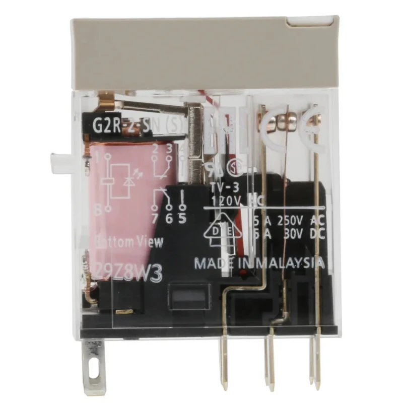 Omron Power Relay with 24V AC Coil Voltage, 5A Switching Current, DPDT Contact Configuration, Plug-In G2R-2-SN 24VAC (S)