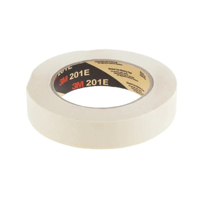 3M Scotch Masking Tape Beige Rubber Adhesive 24mm Width 50m Length Model 201E 201E 24mmx 50m