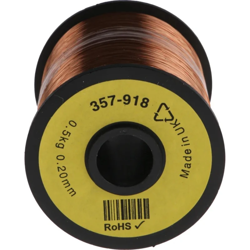 RS PRO 0.23 mm OD Enamelled Copper Wire 0.2 mm Strand Diameter 1600 m Reel 357-918