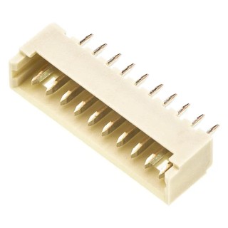 Molex PicoBlade Series PCB Header, 1.25mm Pitch, Through-Hole Mounting, 10 Contacts, Shrouded 53047-1010