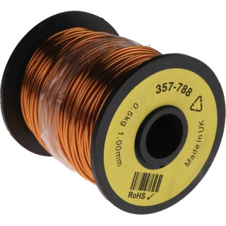 RS PRO Enamelled Copper Wire 1 mm Cross Section, 1.08 mm OD, 80 m Length 357-788