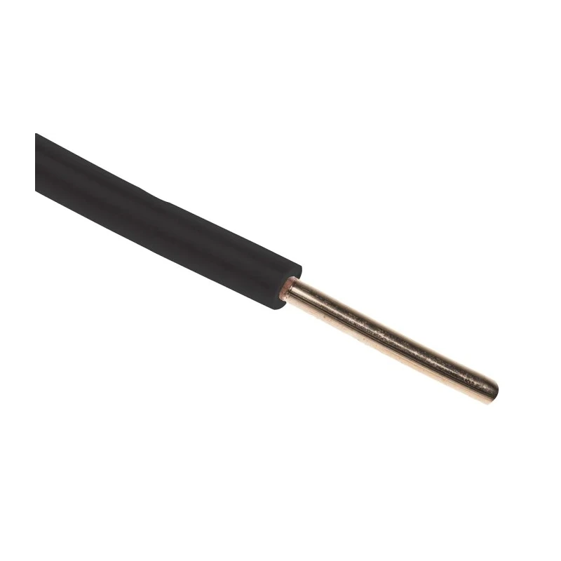 RS PRO Black Rigid BU Series Hook Up Wire 15 AWG 1/1.38 mm Core Strands 100 m Polyvinyl Chloride 359-015