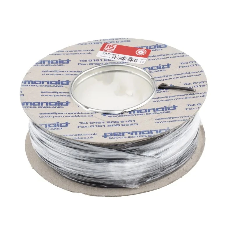 RS PRO Black Hook Up Wire 17 AWG Annealed Copper 100 m PVC Insulation 600 V 70°C 358-961