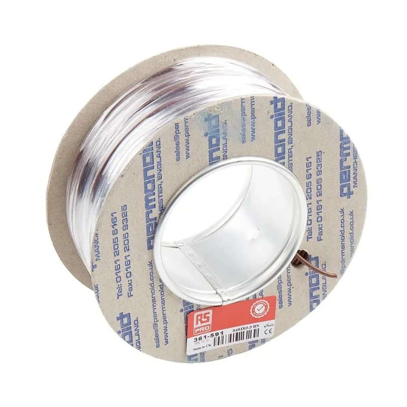RS PRO 2491X Series Brown Equipment Wire, 20 AWG, 16/0.2 mm Core Strands, 100 m Length, Polyvinyl Chloride Jacket 361-591