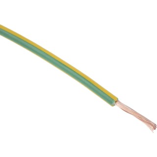 RS PRO 2491X Series Green, Yellow Hook Up Wire, 16 AWG, 30x0.25 mm Core Strands, 100 m Length 361-816