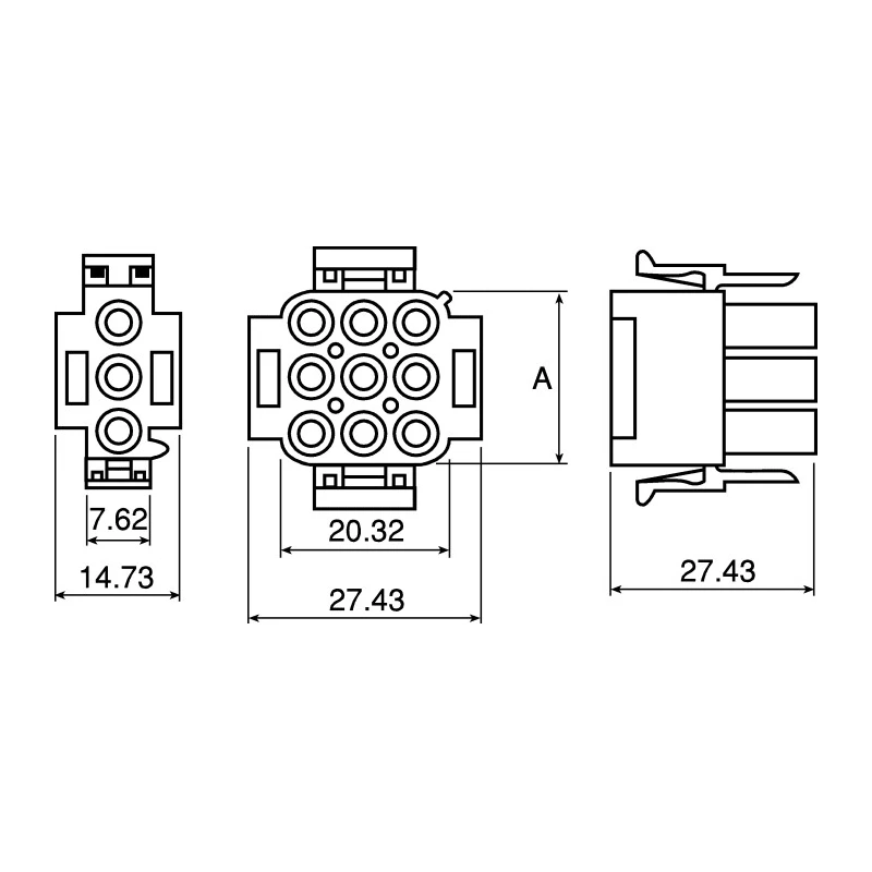 TE Connectivity Universal MATE-N-LOK Male Connector Housing 6.35 mm Pitch 2 Way 1 Row Straight 350777-4