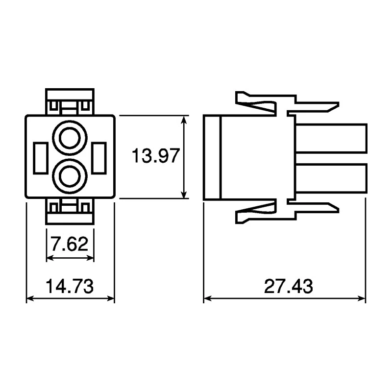 TE Connectivity Universal MATE-N-LOK Male Connector Housing 6.35 mm Pitch 2 Way 1 Row Straight 350777-4