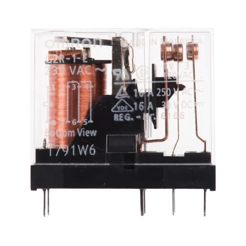 Omron General Purpose PCB Power Relay 230V AC Coil Voltage 16A Switching Current SPDT Contact Configuration G2R-1-E AC230