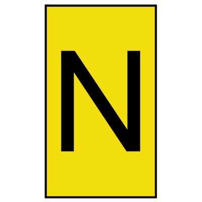 HellermannTyton Ovalgrip Slide-On Cable Marker Black Pre-printed "N" for 1.7-3.6 mm Cable Diameter 901-10158
