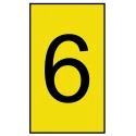 HellermannTyton Ovalgrip Slide-On Cable Marker, Black, Pre-printed "6", Fits 2.5-6 mm Cable Diameter, Yellow 901-10177