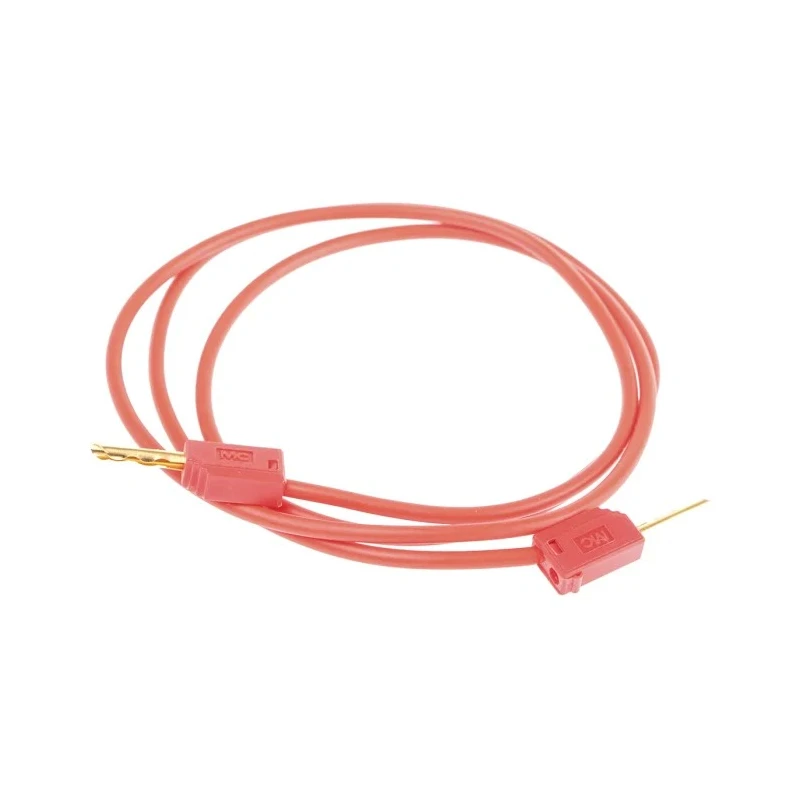 Staubli Connector Test Lead 10A, 30 V AC, 60V DC, Red, 600 mm Lead Length 28.0033-060-22