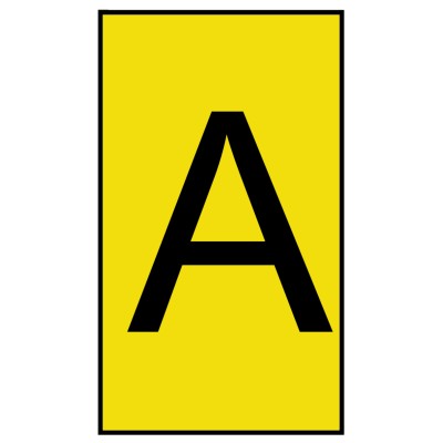 HellermannTyton Ovalgrip Slide-On Cable Marker Yellow Pre-Printed A for 2.5-6mm Cable 901-10183