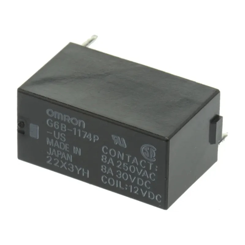 Omron PCB Power Relay, 12V DC Coil, 8A Switching Current, SPST, Subminiature 20x10x10mm G6B-1174P-US DC12