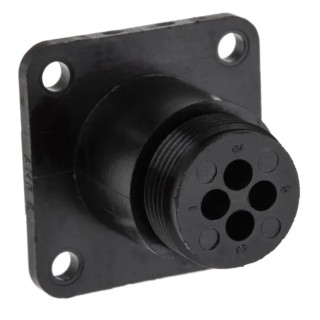 TE Connectivity Circular Connector 4 Contacts Panel Mount Socket Male 600V Straight CPC Series 206061-1