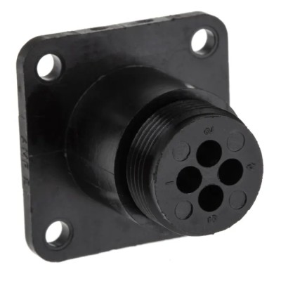 TE Connectivity Circular Connector 4 Contacts Panel Mount Socket Male 600V Straight CPC Series 206061-1
