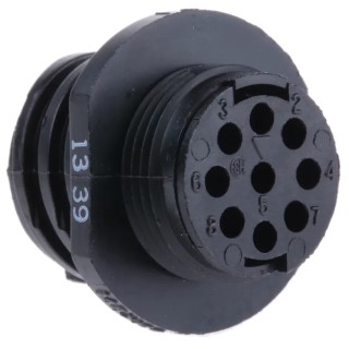 TE Connectivity Circular Connector 9 Contacts Cable Standard Socket Male 2 Series 206486-2
