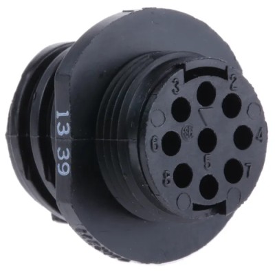 TE Connectivity Circular Connector 9 Contacts Cable Standard Socket Male 2 Series 206486-2