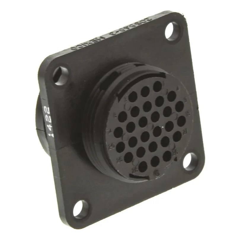 TE Connectivity Circular Connector Panel Mount Socket Male, 28 Contacts, Standard Size, 7.5A, 250V, Thermoplastic 205840-3