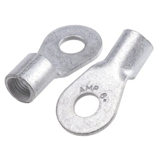 TE Connectivity Solistrand Uninsulated Crimp Ring Terminal M6 Stud Size 6 AWG Wire Size 33465