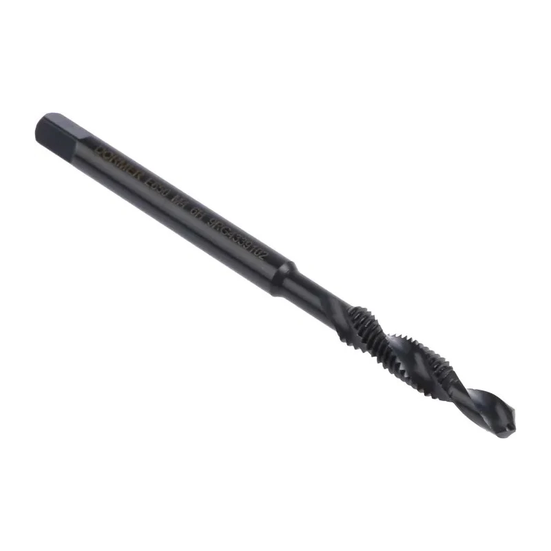 Dormer Metric Standard Threading Tap M4 Thread Size, Combination Type, Right Hand Thread, 65mm Overall Length, HSS E650M4
