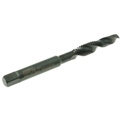 Dormer High-Speed Steel Machine Threading Tap M8 Thread Size, 1.25mm Pitch, 96mm Overall Length E650M8