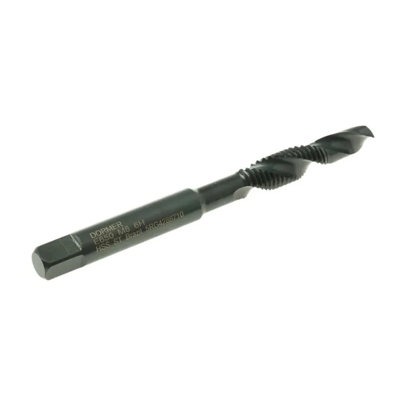 Dormer High-Speed Steel Machine Threading Tap M8 Thread Size, 1.25mm Pitch, 96mm Overall Length E650M8