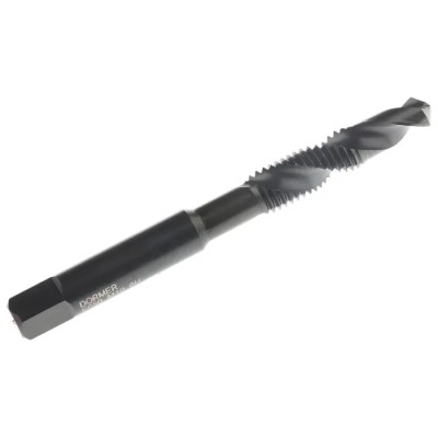 Dormer Machine Threading Tap M10 Thread Size Metric Standard High-Speed Steel, Right Hand Thread Direction E650M10