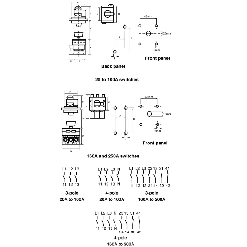 Kraus & Naimer 4-Pole Surface Isolator Switch IP65, 63A, 11 kW 