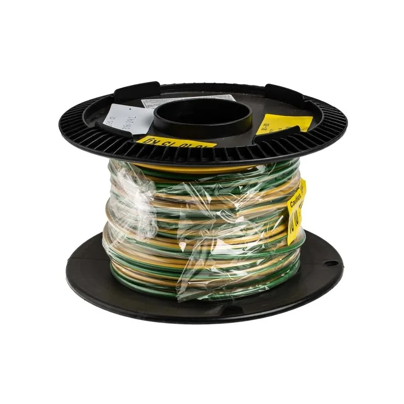 Prysmian 6491X Series Green Yellow Hook Up Wire, 7/1.35 mm Core Strands, 100 m Length, Polyvinyl Chloride Jacket 20147721