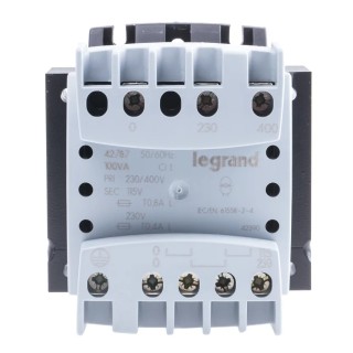 Legrand 100 VA DIN Rail Transformer, 230 to 400 V Primary, 230 V Secondary, IEC/EN 61558-2-6, IEC/EN 61558-2-4 0 427 87