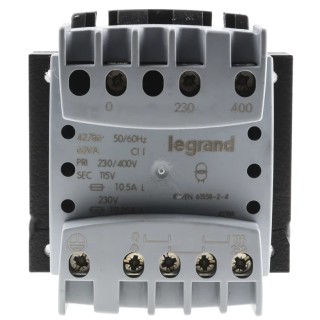 Legrand 63 VA DIN Rail Transformer, 230 to 400 V Primary, 115/230 V Secondary, Screw Mount DIN Rail, EN 60439-1, UL506 UL506